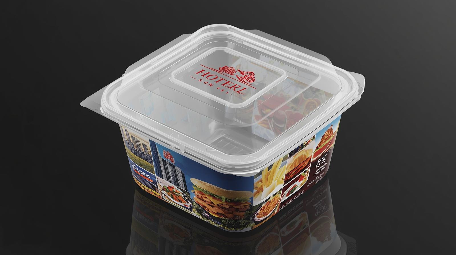 Premium black ad box mockup with logo grid around the sides